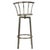 This bar stool with a sleek and robust design combines a shiny metal structure with a natural wood seat, providing a...