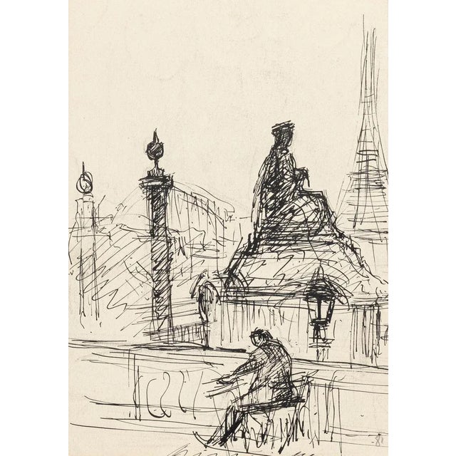 Loneliness is an original drawing in pen, pencil and charcoal on paper realized by Simon Goldberg (1913-1985). The state...