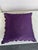 Vintage Dark Purple Plum Pillow With Fabric Flowers For Sale - Image 4 of 4