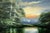 Green Water in the Lake District of England with Lush Trees by British Artist 1976 For Sale - Image 15 of 18