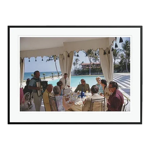 Slim Aarons 'Contemporary Dining at Wilmot’s' Framed in Black Archival Pigment Print For Sale