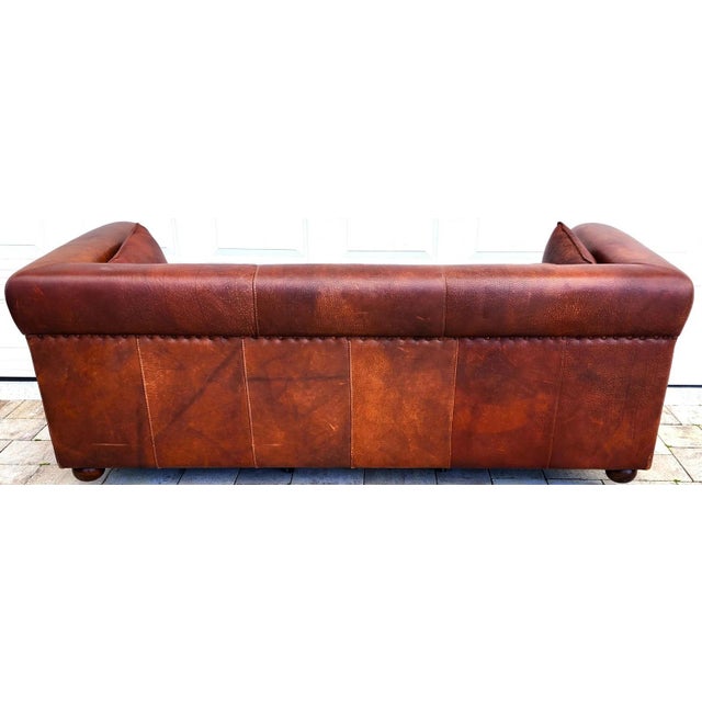 1990s Mid Century Modern Italian Leather Sofa by Baxter of Italy For Sale - Image 5 of 18