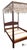 Thomas Chippendale Vintage Traditional Chippendale Style Solid Mahogany Queen Size Four Poster Pencil Canopy Bed For Sale - Image 4 of 11
