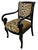 Superb /elegant solid Black Lacquer wood French style Chair newly upholstered with cotton animal print fabric, This...