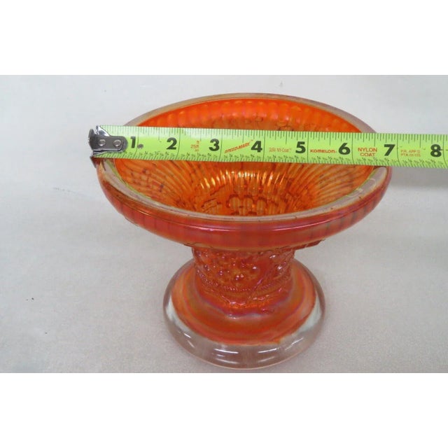 Northwood Marigold Carnival Glass Grape and Cable Punch Bowl Pedestal Base For Sale - Image 11 of 12