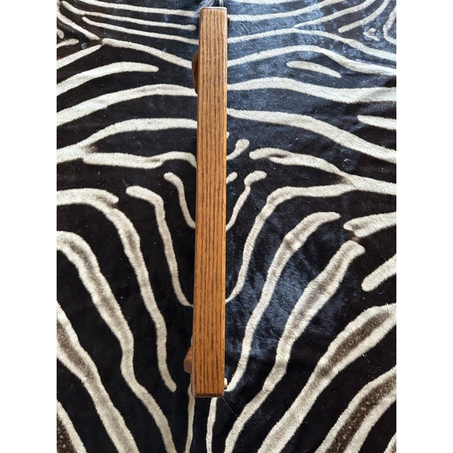 Wood Vintage 1970’s Large Oak Slat Tray With Handles For Sale - Image 7 of 17
