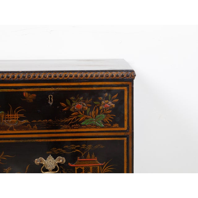 English 19th Century Chinoiserie Lacquered Commode with Five Drawers For Sale In Atlanta - Image 6 of 12