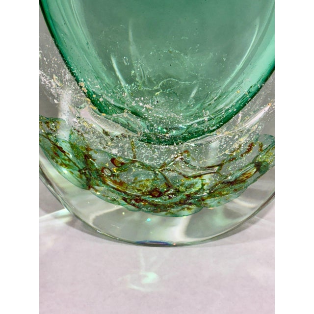 Glass Tulle Green Vase by Seguso For Sale - Image 7 of 7