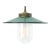 Vintage Petrol Enamel, Brass and Clear Glass Pendant Light For Sale - Image 5 of 5