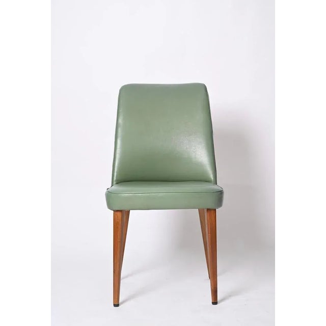 Castelli Green Leather Dining Chair attributed to Anonima Castelli, Italy, 1950s For Sale - Image 4 of 13
