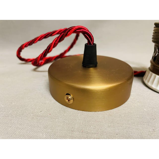 Antique E40 Lamp Socket in Brass and Porcelain, 1890s For Sale - Image 9 of 10