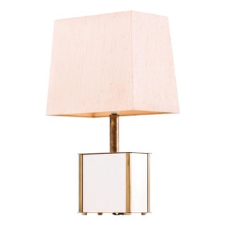 Table Lamp in Brass and Mirrored Glass from Bergboms, 1970s For Sale