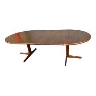 Mid Century Danish Style Teak & Walnut Round Dining Table With 2 Leaves. Possibly by Karl Erik Ekselius. 1960s. For Sale
