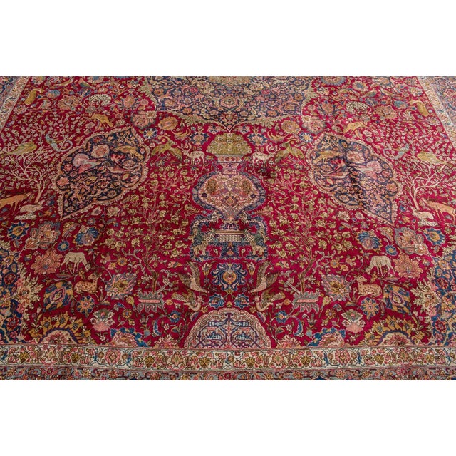 Early 20th Century Large Antique Signed Tabriz Carpet 14'2" X 18'3" For Sale - Image 5 of 9