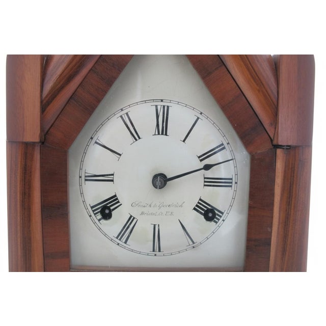 Antique Smith &amp; Goodrich, Bristol, CT US gothic steeple mantel clock. 30 Hour spring time strike with key wind. In...