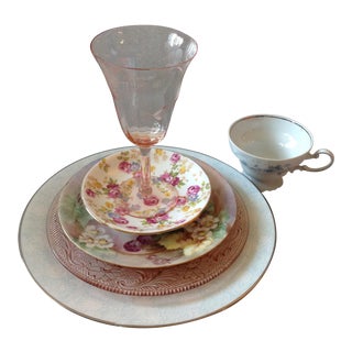 Vintage Mismatched Table Setting - 6 Pieces For Sale