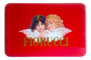 Vintage 1980s Fiorucci New Wave Italian Fashion Cherub Angels Post Modern Red Tin Metal Box