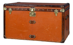 Antique Courier Trunk in Orange Vuittonite Canvas from Louis Vuitton, 1900
