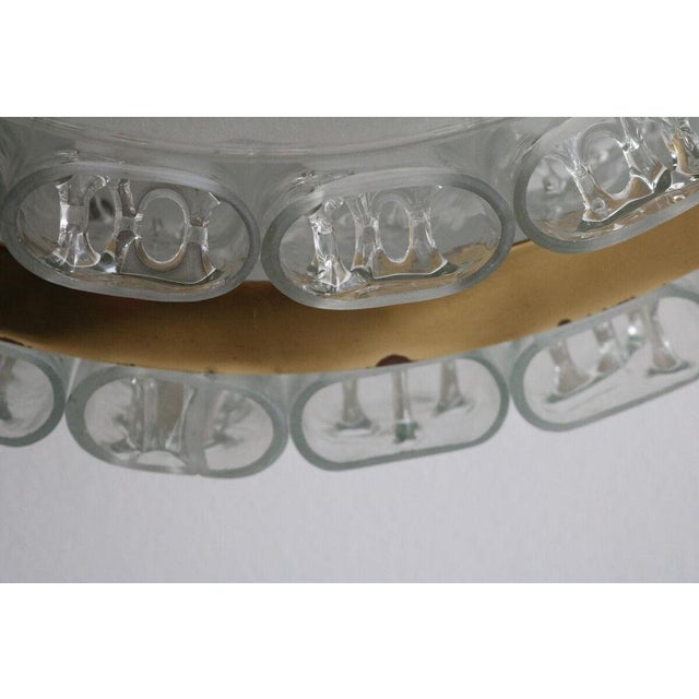 Large Space Age Ceiling Lamp in Ice Glass with 48 Tubes from Doria, 1960s For Sale - Image 12 of 14