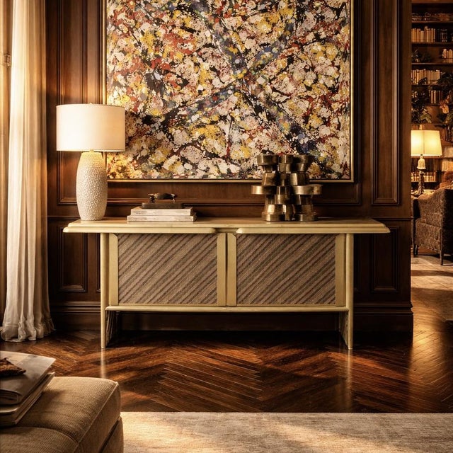Sideboard in Parchment and Missoni Fabric by Angelo Mazzola for Salpol, 1980 For Sale - Image 3 of 18