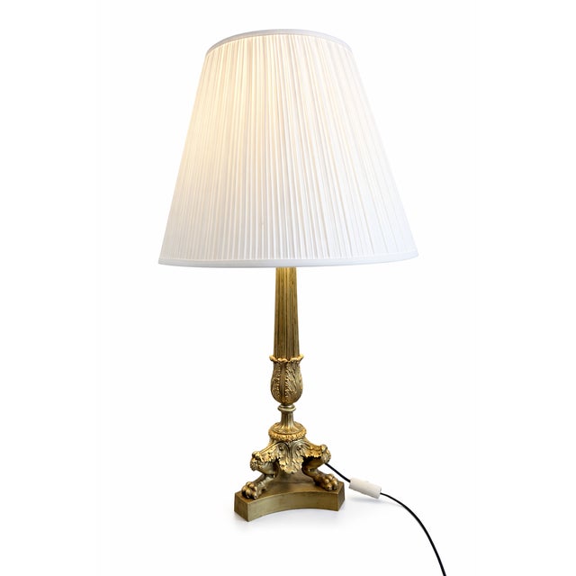 French Empire Gilt Bronze Lamp, 1810 For Sale - Image 8 of 8