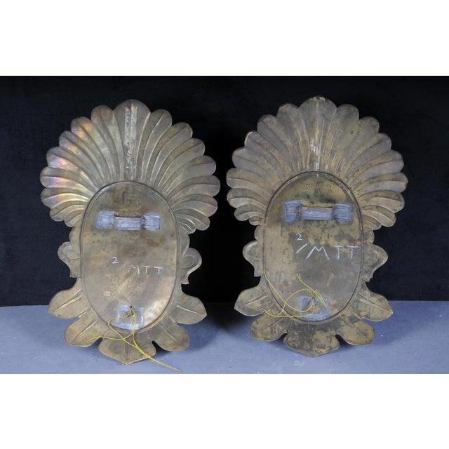 Antique 20th Century Brass Shell-Shaped Wall Sconces, Set of 2 For Sale - Image 18 of 18