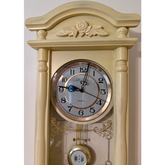 Mid 20th Century European Retro Quartz Pendulum Wall Clock For Sale - Image 11 of 12