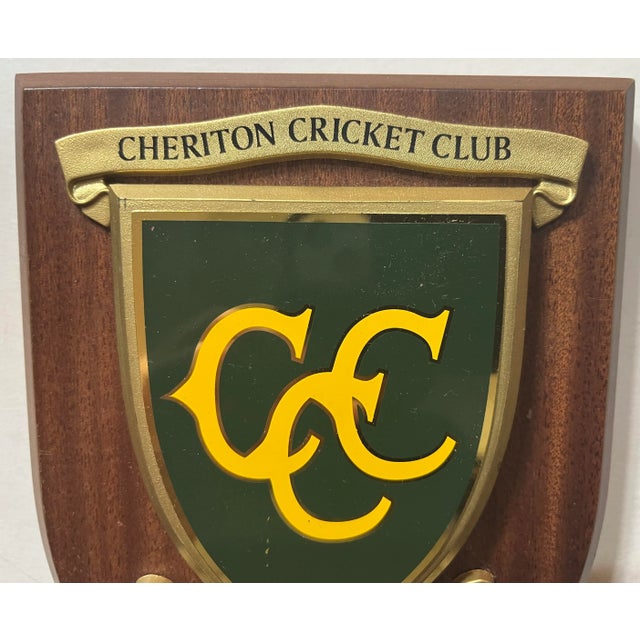 English Early 21st Century Cherton Cricket Club in Hampshire England Wood Wall Plaque Sports Decor For Sale - Image 3 of 6
