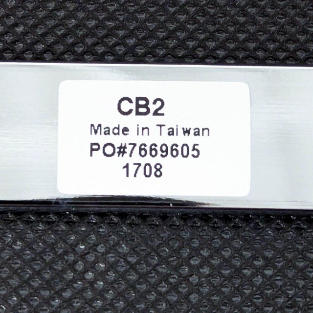Gray Cb2 Button Tufted Dining Chair on a Metal Frame For Sale - Image 8 of 8