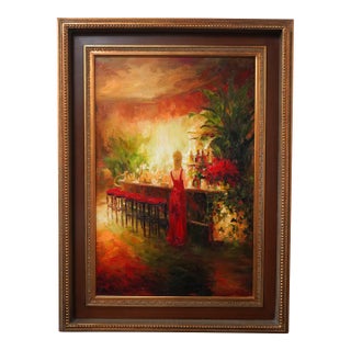 Lin Hongdan Impressionist Oil Painting on Canvas For Sale