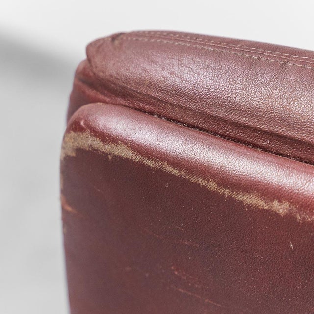 Animal Skin Office Chair in Burgundy Leather, 1970s For Sale - Image 7 of 9