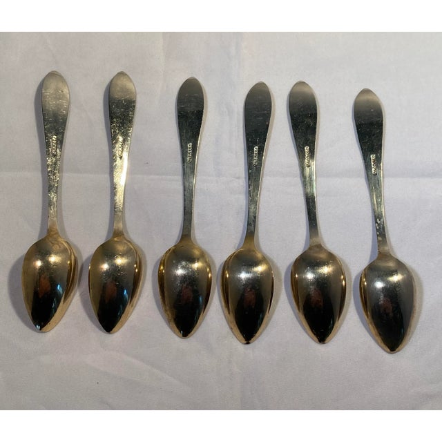 Antique German Henninger Bros. Alpacca Demitasse Spoons in Case - Set of 6 For Sale - Image 9 of 12