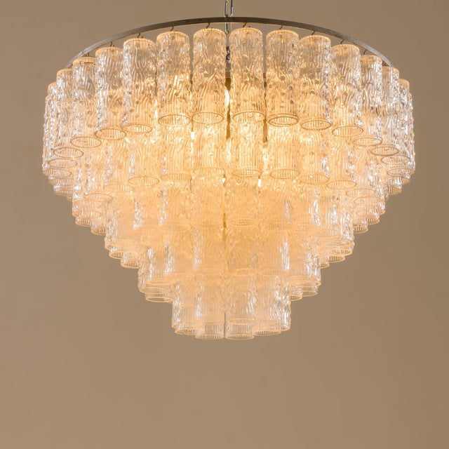 Venini Italian Murano Glass Chandelier attributed to Venini, 1970s For Sale - Image 4 of 13