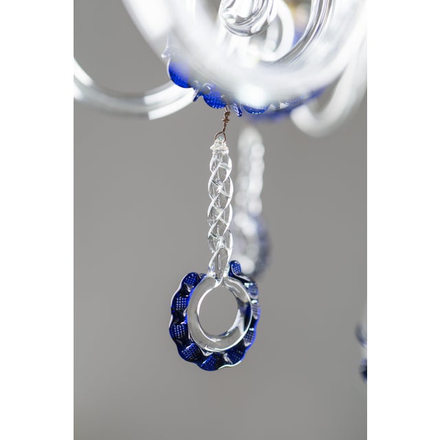 Art Deco Cobalt Blue Murano Glass Chandelier by Gino Cenedese for Cenedese, 1940s For Sale - Image 13 of 18