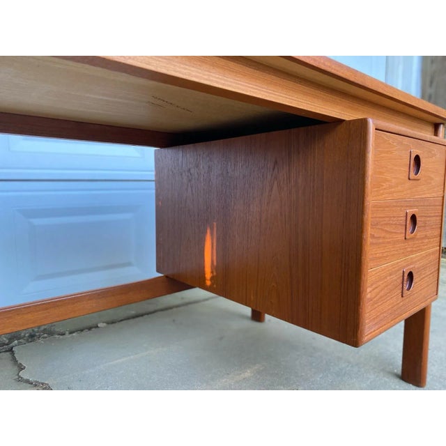1960s Danish Mid Century Modern Teak Home Desk by h.p. Hansen For Sale In Houston - Image 6 of 12