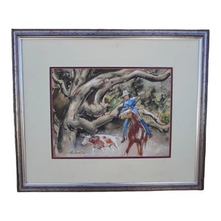 Western Rider, 1941 by Douglass Parshall, Mixed Media on Paper For Sale