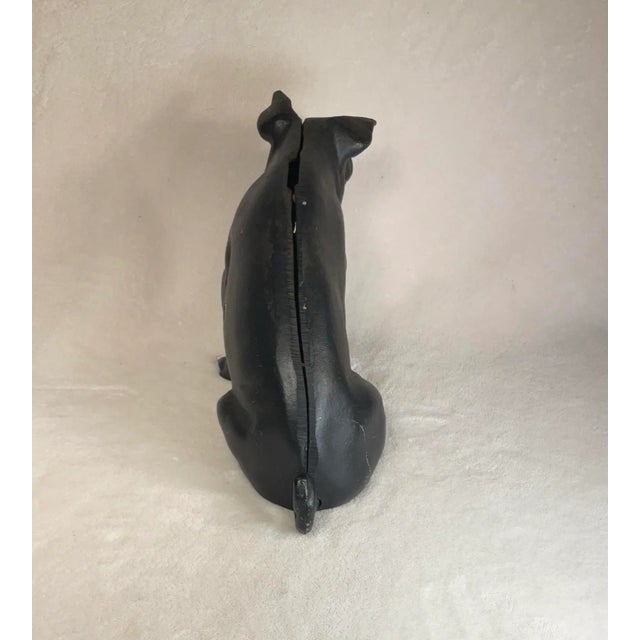 Large Vintage Antique 19th Century Black Cast Iron Piggy Bank Money Box Animal Sculpture- 1800s For Sale - Image 4 of 12