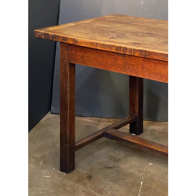 Large English Rectangular Farmhouse or Refectory Table of Patinated Oak For Sale - Image 9 of 10