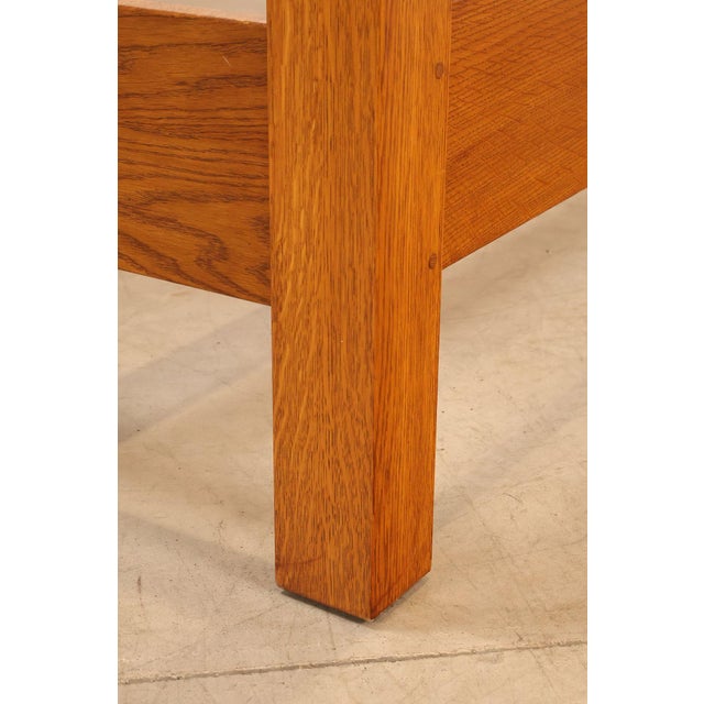 Brown Custom Crafted Mission Style Oak Queen Bed Frame For Sale - Image 8 of 18