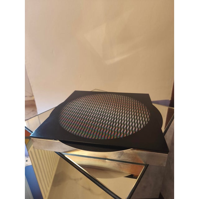 Rare matte black wall sculpture by Carlos Cruz-Diez Matte black finish Only a few were ever made! Paris 1989...