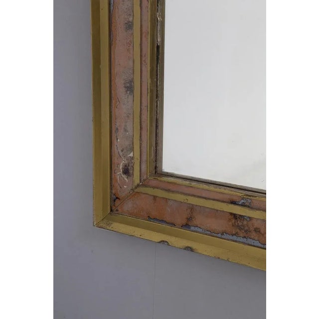 Large Vintage Italian Brass Wall Mirror, 1960 For Sale - Image 6 of 7