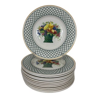1990s Villeroy & Boch Basket Pattern Dinner Plate - Set of 13 For Sale