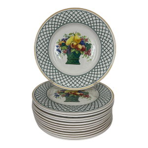 1990s Villeroy & Boch Basket Pattern Dinner Plate - Set of 13