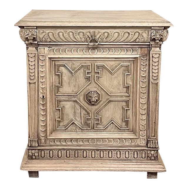 19th Century Flemish Renaissance Confiturier ~ Cabinet in Stripped Oak For Sale