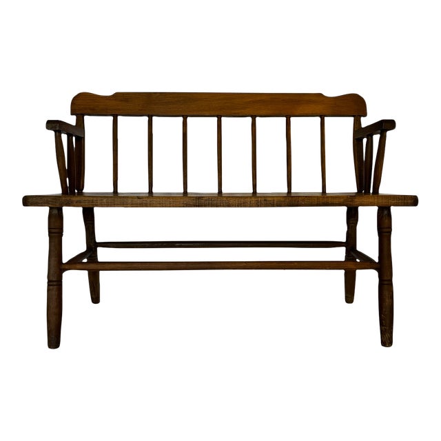 1940s Antique Pine Bench For Sale