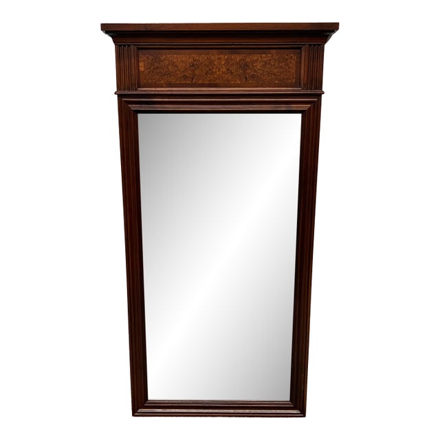 Hekman Furniture Burled Wood Wall Mirror For Sale