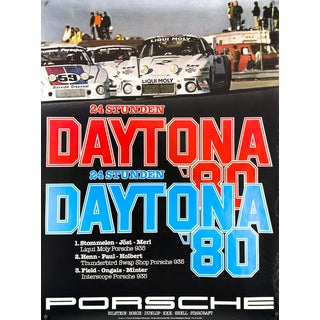 24 Hours of Daytona Porsche Poster from Strenger Advertising Agency, 1980s For Sale