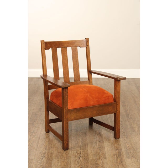 High Quality Antique Early 20th Century Oak Frame Lounge Armchair