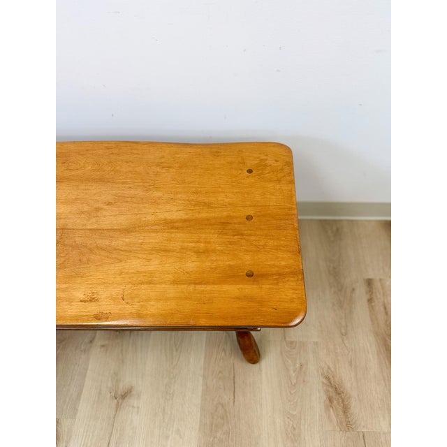 Antique Handmade Rustic Primitive Maple Coffee Table Farmhouse Dowel Joinery For Sale - Image 10 of 13