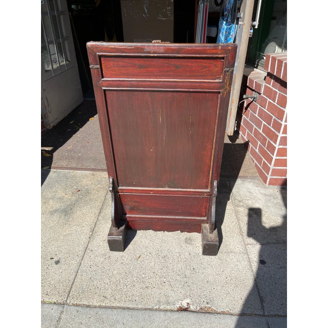 Wood Antique Asian Screen With Gilt Decoration For Sale - Image 7 of 8
